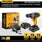 Taladro Inalámbrico DEKO 12V/16V/20V – Destornillador Eléctrico con Batería Litio para Bricolaje