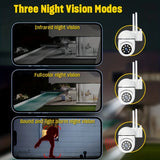 Cámara de seguridad WiFi inalámbrica 1080P HD Ease Life 2 unidades con visión nocturna en color, audio bidireccional y rotación 360° Pan/Tilt/Zoom para interior y exterior