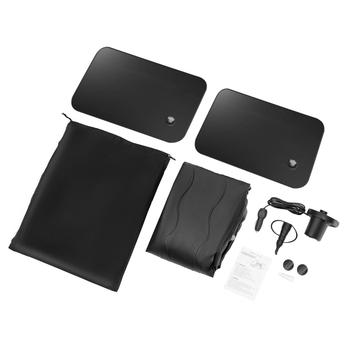 Cama Inflable para Coche con Bomba y Almohada – Colchón Hinchable Plegable Universal para Asiento Trasero, Cojín Flocado Portátil para Viajes