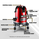 Nivel Láser DEKO LL5 5 Líneas + 6 Puntos – Autonivelante 360° con Luz Roja y Verde de Alta Visibilidad