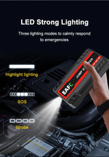 Arrancador de Batería de Coche 600A 12V con USB, Luz LED y SOS