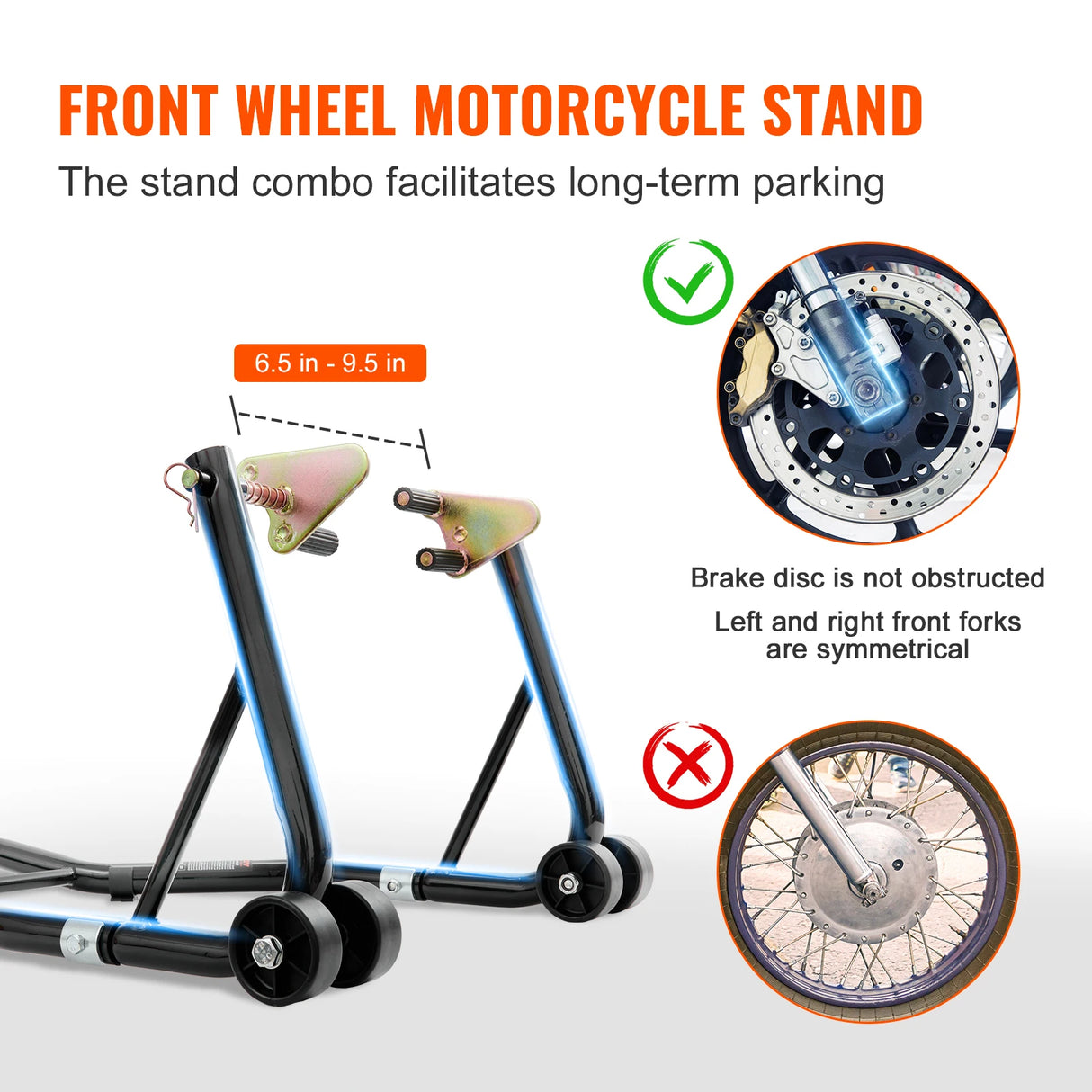 Soporte de Elevación para Motocicleta SucceBuy 850 lb – Caballete Delantero y Trasero Alta Resistencia, Soporte de Horquilla y Rueda Trasera para Mantenimiento