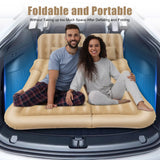 Cama Inflable para Coche con Bomba y Almohada – Colchón Hinchable Plegable Universal para Asiento Trasero, Cojín Flocado Portátil para Viajes