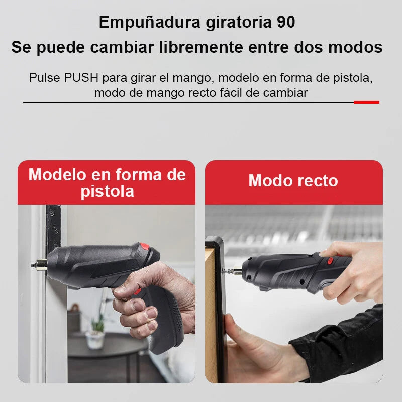Juego de Destornillador Eléctrico Multifunción 47 Piezas – Inalámbrico con Batería de Litio