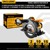 Sierra Circular DEKO 185 mm 1200W – Cortadora Eléctrica con Mango Auxiliar Serie DKCS