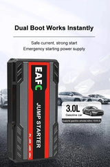 Arrancador de Batería Portátil 1200A 12V – Jump Starter para Coche Gasolina 4.0L y Diésel 2.0L