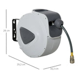 DURHAND Carrete de Manguera de Aire Comprimido Automático Conector de 1/4'' BSP con Soporte para Pared Giratorio 180° Diámetro