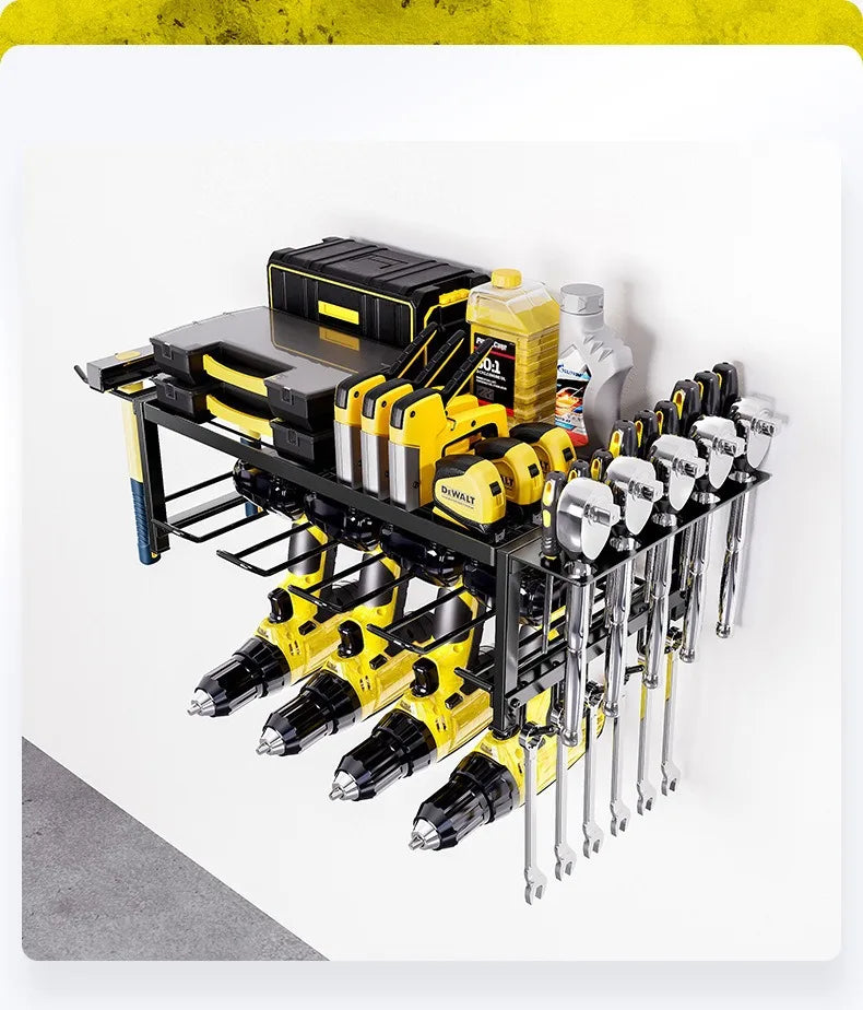 Estante Organizador para Herramientas Eléctricas – Soporte Metálico de Pared para Taller y Garaje