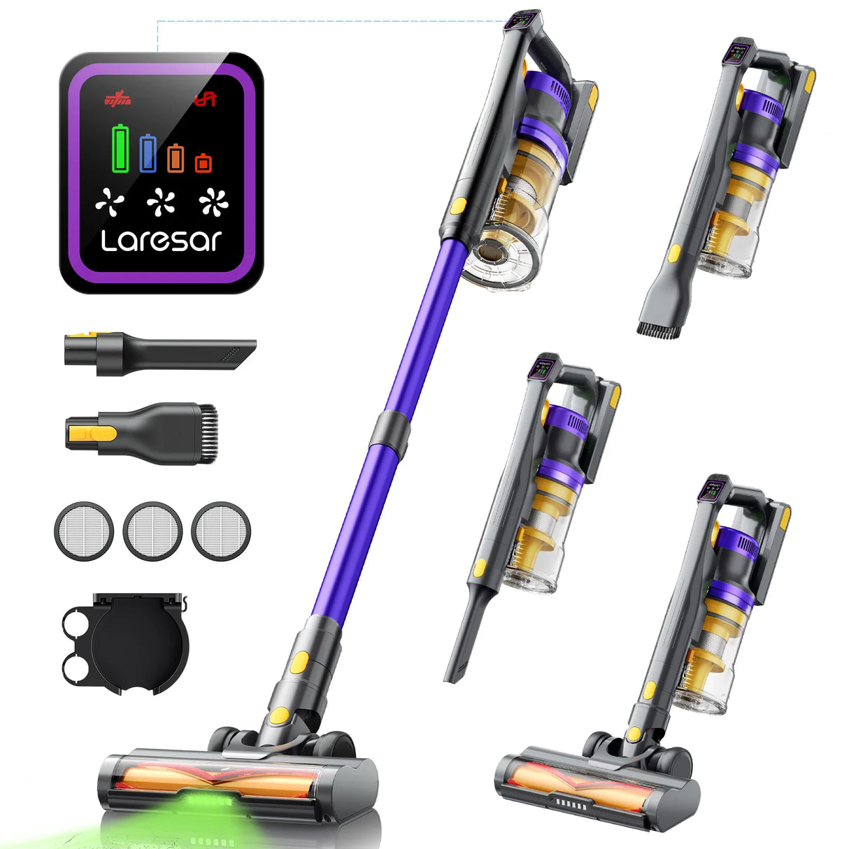 Aspiradora Escoba Sin Cable Laresar X11 – 550W, 55.000Pa, 60 Min de Autonomía y Filtros Extra