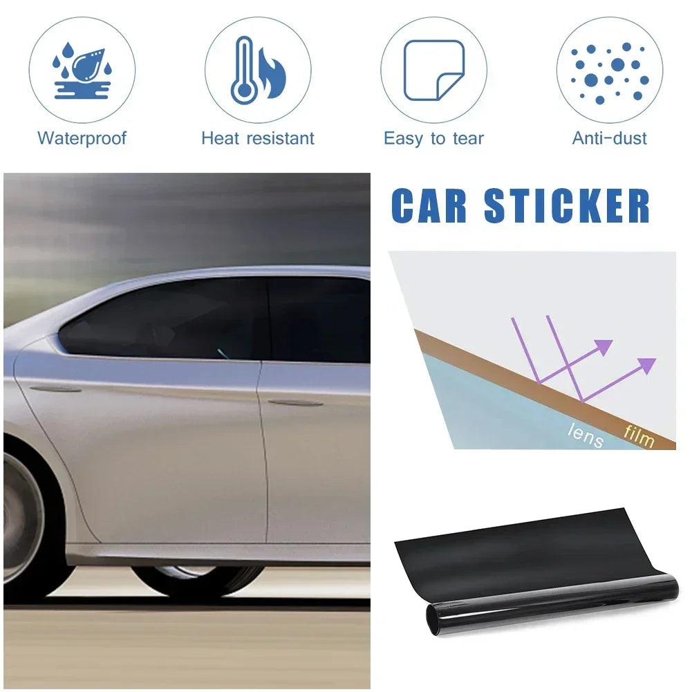 Lámina Tintada para Ventanas de Coche 50x300 cm – Negro 5%–70% VLT, Protección UV y Adhesivo Solar