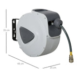 DURHAND Carrete de Manguera de Aire Comprimido Automático Conector de 1/4'' BSP con Soporte para Pared Giratorio 180° Diámetro