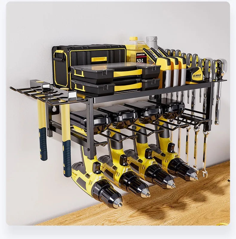 Estante Organizador para Herramientas Eléctricas – Soporte Metálico de Pared para Taller y Garaje