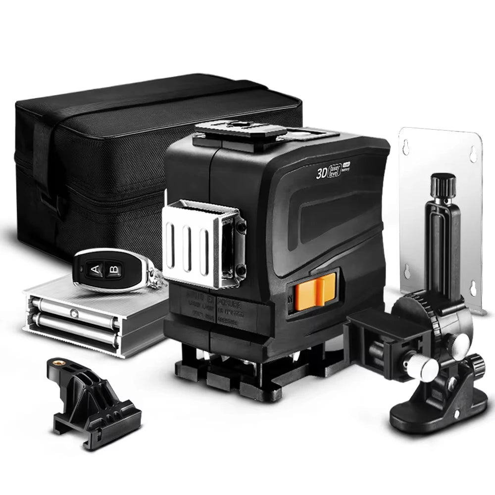 Nivel Láser DEKO 3D 12 Líneas Verde LL12-GTD – Autonivelante con Control Remoto Alta Precisión