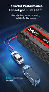 Arrancador de Batería de Coche 600A 12V con USB, Luz LED y SOS