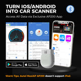 Autel MaxiAP AP200 Escáner OBD2 Bluetooth – Diagnóstico Completo de Todo el Sistema, TPMS y EPB para Coche