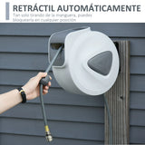 DURHAND Carrete de Manguera de Aire Comprimido Automático Conector de 1/4'' BSP con Soporte para Pared Giratorio 180° Diámetro