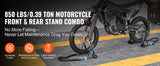 Soporte de Elevación para Motocicleta SucceBuy 850 lb – Caballete Delantero y Trasero Alta Resistencia, Soporte de Horquilla y Rueda Trasera para Mantenimiento