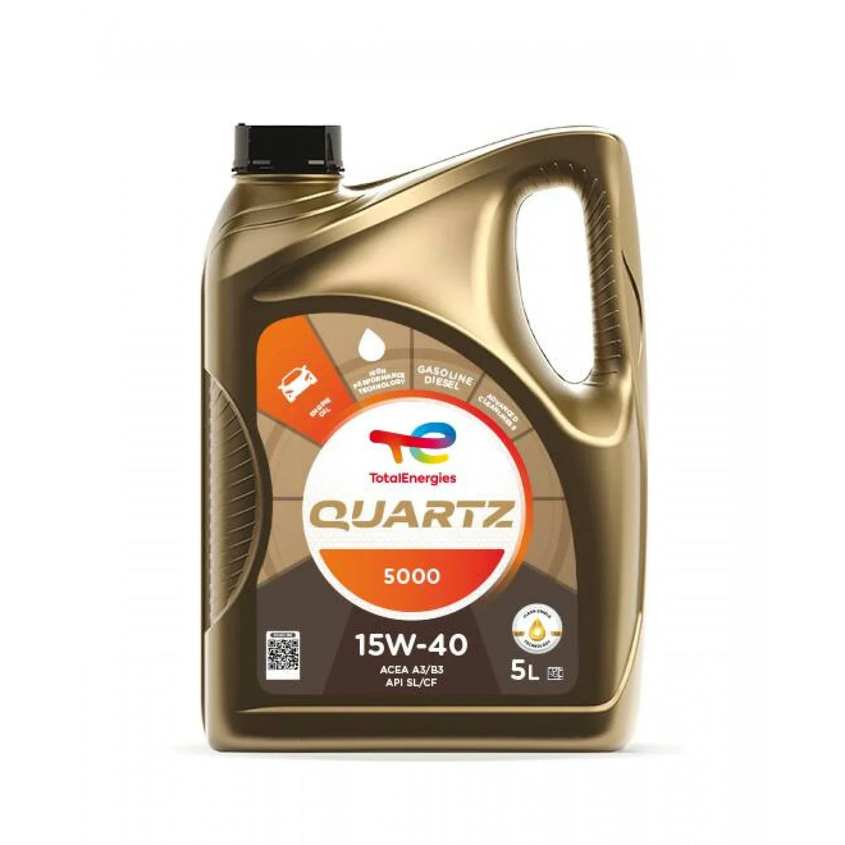Aceite de Motor TOTAL Quartz 5000 15W40 5L – Lubricante de Alta Calidad para Coches Gasolina y Diésel, Protección y Rendimiento