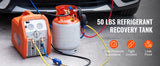 Tanque de Recuperación de Refrigerante SucceBuy 50 LBS – Cilindro Portátil 400 PSI con Válvula en Y para Líquido/Vapor, Compatible R22 y R134A