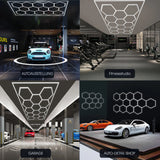 Kit 14 Paneles LED Hexagonales 680W – Iluminación Panal 6500K para Garaje, Taller, Estudio y Techo