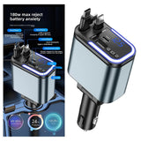 Cargador de Coche 5 en 1 con Bluetooth FM – Carga Rápida USB, Cable Retráctil, MP3 y Soporte U Disk