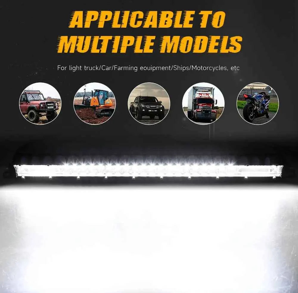 Barra LED UNISHINE 12D Slim 20-52” – Luz Off-Road 12V/24V para SUV y 4x4 con Haz Combinado Flood/Spot