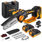 Mini Motosierra Inalámbrica DEKO 550W 6” – Sierra Portátil a Batería para Corte de Madera y Árboles