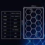 Kit 14 Paneles LED Hexagonales 680W – Iluminación Panal 6500K para Garaje, Taller, Estudio y Techo