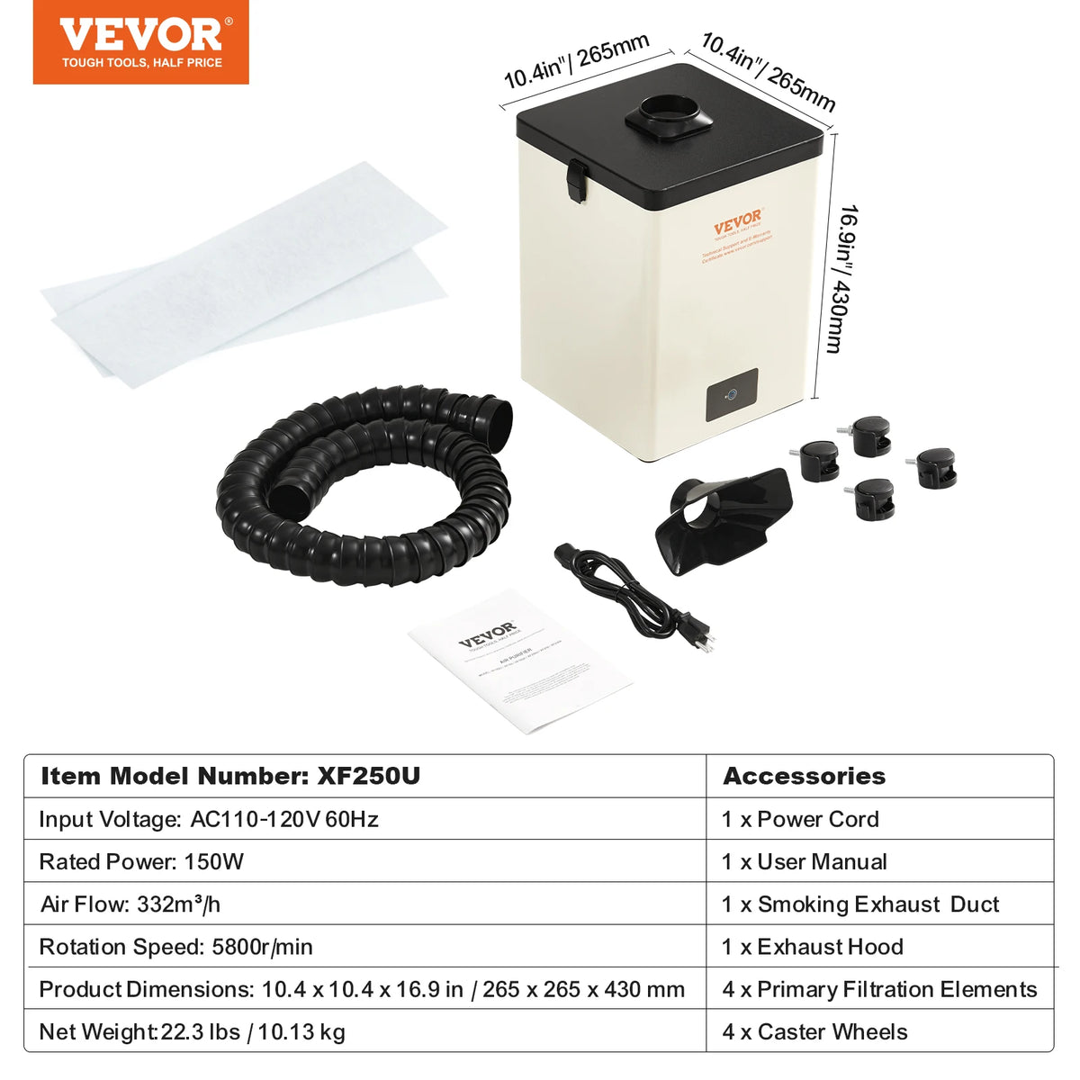 Extractor de humos SucceBuy, Extractor de humo de soldadura de 100W/150W con filtros de 3 etapas, purificador de succión fuerte para soldadura de grabado