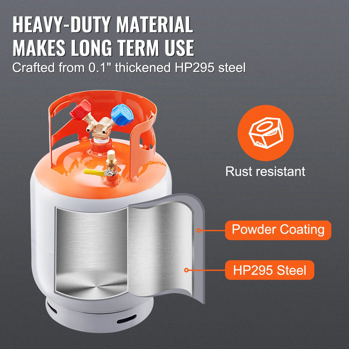 Tanque de Recuperación de Refrigerante SucceBuy 50 LBS – Cilindro Portátil 400 PSI con Válvula en Y para Líquido/Vapor, Compatible R22 y R134A
