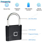 Candado Inteligente con Huella Dactilar USB – Impermeable IPX, Desbloqueo Rápido 0.3s, Candado Portátil Antirrobo de Zinc