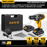 Taladro Inalámbrico DEKO 12V/16V/20V – Destornillador Eléctrico con Batería Litio para Bricolaje