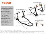Soporte de Elevación para Motocicleta SucceBuy 850 lb – Caballete Delantero y Trasero Alta Resistencia, Soporte de Horquilla y Rueda Trasera para Mantenimiento