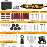 DEKO Kit de Herramientas Rotativas Eléctricas – Mini Multiherramienta para Madera y Metal (Amoladora y Perforadora)
