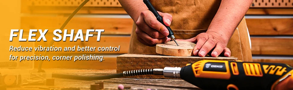 DEKO Kit de Herramientas Rotativas Eléctricas – Mini Multiherramienta para Madera y Metal (Amoladora y Perforadora)