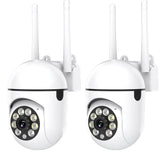 Cámara de seguridad WiFi inalámbrica 1080P HD Ease Life 2 unidades con visión nocturna en color, audio bidireccional y rotación 360° Pan/Tilt/Zoom para interior y exterior