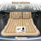 Cama Inflable para Coche con Bomba y Almohada – Colchón Hinchable Plegable Universal para Asiento Trasero, Cojín Flocado Portátil para Viajes
