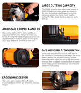Sierra circular eléctrica serie DEKO DKCS, cortadora multifuncional de 185mm, herramienta eléctrica doméstica de 1500W con mango auxiliar