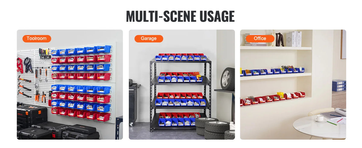 Contenedor de almacenamiento SucceBuy, contenedor organizador apilable de 24 Uds., estante escalonado independiente de 5x4x3 pulgadas para contenedor de apilamiento colgante de garaje