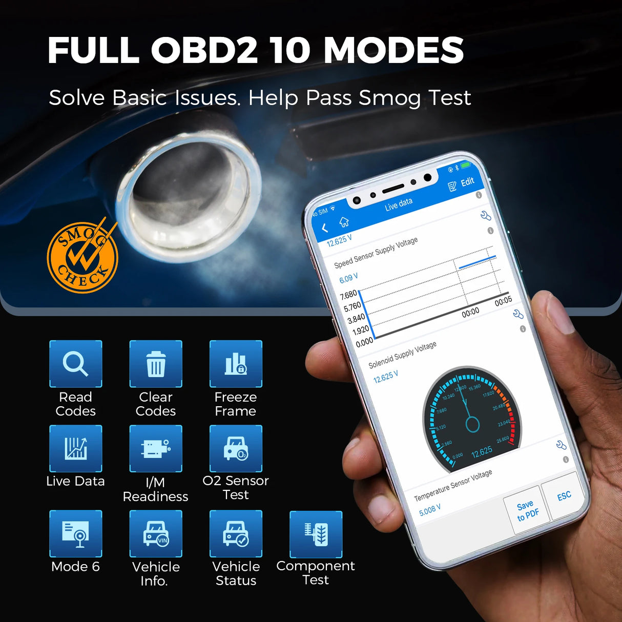 Autel MaxiAP AP200 Escáner OBD2 Bluetooth – Diagnóstico Completo de Todo el Sistema, TPMS y EPB para Coche