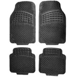 Alfombrillas de Goma Universales para Coche 4 Piezas – Negro Recortables, Antideslizantes y Resistentes al Agua (2 Delanteras + 2 Traseras)