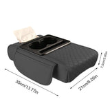 Caja Reposabrazos de Coche con Portavasos y Almacenamiento Lateral – Cojín Elevador con Soporte para Pañuelos y Cubierta Interior