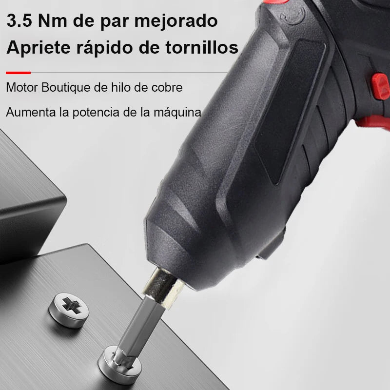 Juego de Destornillador Eléctrico Multifunción 47 Piezas – Inalámbrico con Batería de Litio