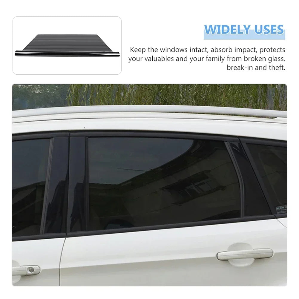 Lámina Tintada para Ventanas de Coche 50x300 cm – Negro 5%–70% VLT, Protección UV y Adhesivo Solar