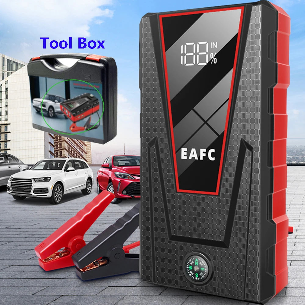 Arrancador de Batería Portátil 1200A 12V – Jump Starter para Coche Gasolina 4.0L y Diésel 2.0L