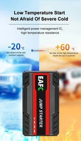 Arrancador de Batería Portátil 1200A 12V – Jump Starter para Coche Gasolina 4.0L y Diésel 2.0L