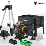 Nivel Láser DEKO 4D 16 Líneas Autonivelante 360° – Láser Verde con Trípode para Construcción y Reformas