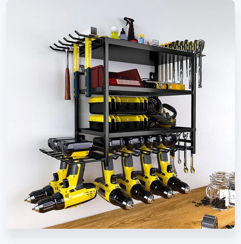 Estante Organizador para Herramientas Eléctricas – Soporte Metálico de Pared para Taller y Garaje