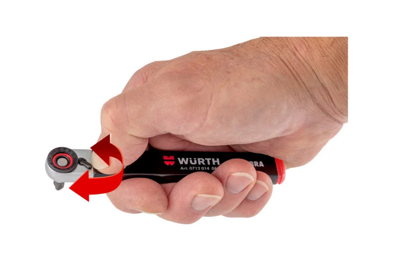 Würth Llave Carraca para puntas 1/4 pulgada,Cargador 6 Bits Integrado,Llave Reversible con cabezal Giratorio Manual,Carraca de 1/4 de pulgada con cargador integrado 1 punta PH1 y PH2 1 punta TX20 y TX25 1 punta hexagonal: 3