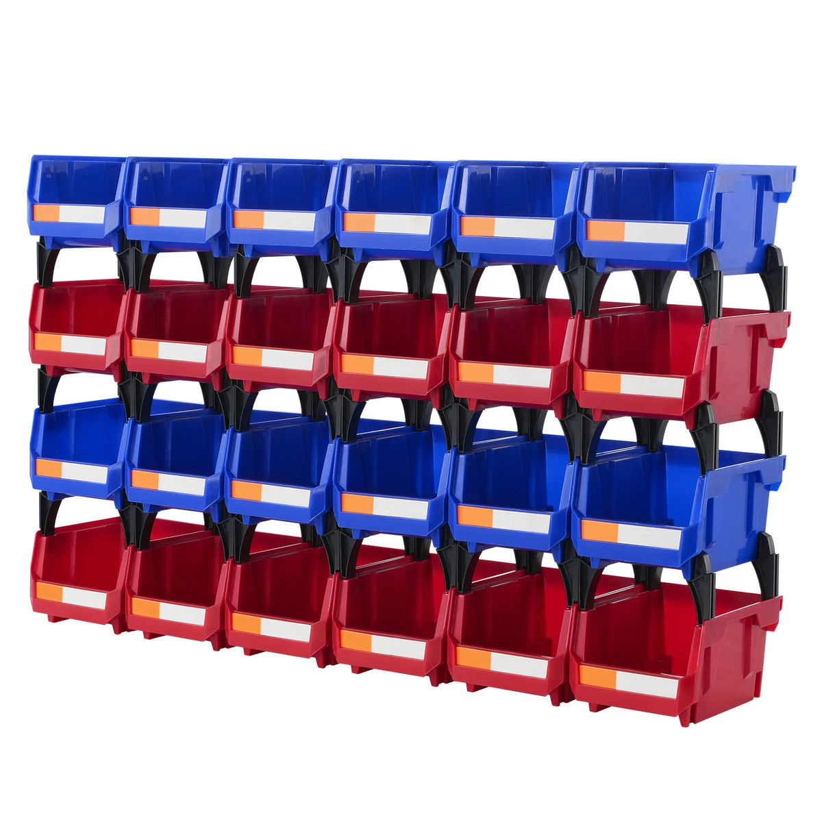 Contenedor de almacenamiento SucceBuy, contenedor organizador apilable de 24 Uds., estante escalonado independiente de 5x4x3 pulgadas para contenedor de apilamiento colgante de garaje